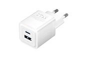 Handys - Adapter und Ladegeräte - Vention Wall charger FEQW0-EU USB-C + USB- A 30W/30W GaN (white) - FEQW0-EU