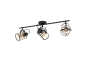 Lampen - EGLO DELLOW spot 3L black/brass - 43533