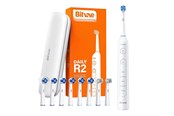 Elektrische Zahnbürsten - Bitvae Elektrische Zahnbürste Rotary toothbrush with tips set and travel case R2 (white) - R2 White+heads+case