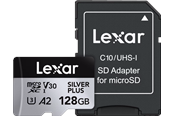 Speicherkarten - Lexar Professional Silver Plus MicroSD/SD - 205MB/s - 128GB - LMSSIPL128G-BNANG