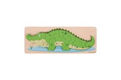 Puzzle - Bigjigs Wooden Counting Puzzle Crocodile 10 pcs. Holz - BJ029