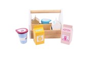 Holzspielzeug - Bigjigs Wooden Box with Dairy Products 7 pcs. - BJ456