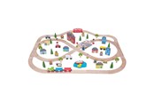 Holzspielzeug - Bigjigs Wooden Train Set City and Country 101 pieces. - bjt015