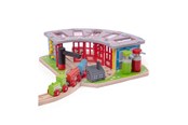 Holzspielzeug - Bigjigs Wooden Rails - Luxury Depot for 5 Trains - BJT192