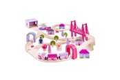 Holzspielzeug - Bigjigs Wooden Train Set City - Pink - BJT023