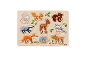 Puzzle - Goki Wooden Stud Puzzle Forest Animals 9 pcs. Holz - 57387