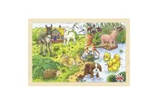 Puzzle - Goki Wooden Jigsaw Puzzle Baby Animals 24 pcs. Holz - 57890