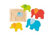 Puzzle - Goki Wooden Layer Puzzle Elephant 5 pcs. Holz - 57450