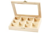 Bausets - Creativ Company Wooden Box with Glass Lid and 10 compartments - 56930