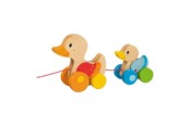 Baby Spielzeug - Goki Wooden Pull Animal Family Duck - 54879