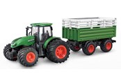 Ferngesteuert - Amewi RC Tractor with Livestock Trailer 1:24 RTR Green - 22636
