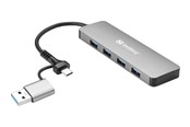 USB-Hubs - Sandberg 4-Port USB Hub USB-Hubs - USB 3.0 - 4 - silber - 136-63