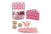 Spielküche & Zubehör - Magni Tea set in suitcase - pink flowers - 3903