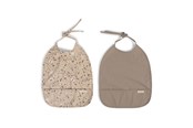Babypflege - Filibabba Lätzchen mit Bändchen 2er Pack - Little Wonders + Warm Grey - FI-03340