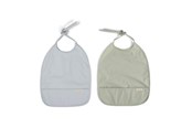 Babypflege - Filibabba Lätzchen mit Bändchen 2er Pack - Pearl Blue + Desert Sage - FI-03339