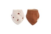 Babypflege - Filibabba Bandana-Lätzchen 2er-Pack GOTS - Lucky + Amber Brown - FI-03364
