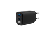 Handys - Adapter und Ladegeräte - Gembird Universal GaN USB charger with LCD QC 3.0 & POD 30W 2-port - Black - TA-UC-PDQC30LCD-BK-01
