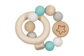 Baby Spielzeug - Goki Wooden Gripping Ring Star Light Blue - 65243