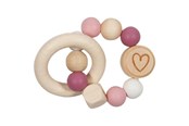 Baby Spielzeug - Goki Wooden Gripping Ring Heart Pink - 65244