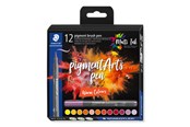 Utensilien zum Schreiben und Zeichnen - Staedtler pigment brush pen Warm Col 12pcs - 371C12-5