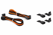 Stromkabel (Intern) - DUTZO Sleeved PCI-E 12V-2x6 Verlängerungskabel Doppelpack - Lock pin up & down - Schwarz / Orange - DSC-PCEP30TPBO