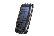 Powerbank (Akku) - DENVER PSO-20010 MK2 – Solar Powerbank with 20.000mAh Battery and Triple USB Output Powerbank (Akku) - schwarz - 20000 Ah - PSO-20010