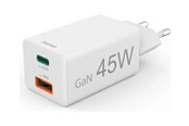 Handys - Adapter und Ladegeräte - Hama Charger 1x USB-C 1x USB-A GaN 45W White - 00201993