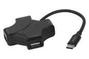 USB-Hubs - Deltaco USB Hub - 4x USB-A USB-Hubs - 4 - Schwarz - USBC-HUB205
