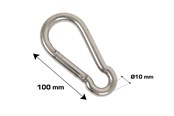 Sicherheitsausrüstung & Arbeitskleidung - Home>it fireman's snap hook Ø10 x 100 mm stainless steel 2 pcs. - 20469