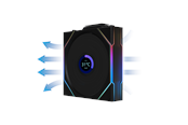 Gehäuselüfter - Lian Li UNI FAN TL Wireless LCD Reverse - Gehäuselüfter - 120mm - Schwarz mit RGB LED - 33 dBA - G99.12RTLLCD1W1B.00