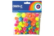 Kunst & Handwerk Ausstattung - Haza Witbaard - Glitter Pompoms Neon 75pcs. - 192343