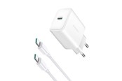 Handys - Adapter und Ladegeräte - Joyroom JR-TCF24 USB-C PD 30W QC SFC network charger - white + 1m USB-C cable - 6956116724801