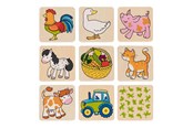 Spielzeug - Goki - Wooden Memo Game Farm Animals - 56807