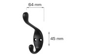 Halterungen & Scharniere  - Home>it HOME It® hattekrog 95 x 64 mm matsort - 5708614212516