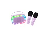 Musik - Lalarma Karaoke with lights and two microphone - P - LALAR-KARATWO-WLIGHTS-PURPLE