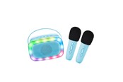 Musik - Lalarma Karaoke with lights and two microphone - B - LALAR-KARATWO-WLIGHTS-BLUE