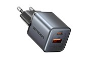 Handys - Adapter und Ladegeräte - Vention GaN USB-C + USB-A 30W Charger (Gray) - FEWH0-EU