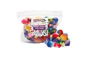 Kunst & Handwerk Ausstattung - Colorations - Rainbow Striped Pom Poms 180pcs. - COLORPCH