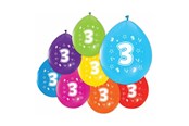 Spielzeug - Globos - Balloons 2-sided Printed Number 3 8pcs. - 512003