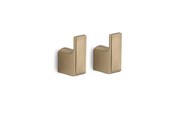 Badezimmerzubehör - Gedy Piren 2 Haken - Gebürstetes Messing - 30681