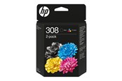 Druckerzubehör - Tinte & Toner - HP 308 / 6L6S6UE - 2-Pack Black and Color (Cyan Magenta Yellow) Ink - 6L6S6UE