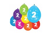 Spielzeug - Globos Balloons 2-sided Printed Number 2 8pcs. - 512002