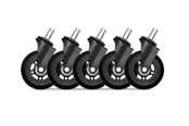 Gaming Stühle - DUTZO Premium 3" Universal Gummilaufrolle für alle Stuhltypen - Schwarz - Gummi - DGCA-75MMRBWU-BK