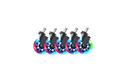 Gaming Stühle - DUTZO Premium 3" Universal Gummilaufrolle für alle Stuhltypen - RGB - Gummi - DGCA-75MMRBWU-RGB