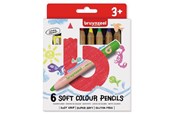 Utensilien zum Schreiben und Zeichnen - Bruynzeel Kids Soft Colored Pencils 6 pcs. - 60119006