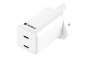 Handys - Adapter und Ladegeräte - Sandberg AC Charger Dual USB-C PD65W UK - 441-62