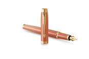 Utensilien zum Schreiben und Zeichnen - Parker IM Writing Rituals Fountain Pen Uplifting Orange Finish with Gradient & Gold Trims Medium Nib Blue Ink Gift Box - 2203899