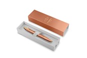 Utensilien zum Schreiben und Zeichnen - Parker IM Writing Rituals Ballpoint  Uplifting Orange Finish with Gradient & Gold Trims Medium Point Blue Ink Gift Box - 2203902