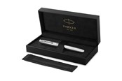 Utensilien zum Schreiben und Zeichnen - Parker Sonnet Ciselé Special Edition Fountain Pen Palladium Finish Cap .Barrel and Trims Fine 18k Solid Gold Nib Black Ink and Convertor - 2209250