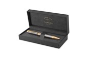 Utensilien zum Schreiben und Zeichnen - Parker Ingenuity Ballpoint Pen | Grey Lacquer with Gold Trims | Medium Point | Black Ink Refill | Gift Box - 2213728